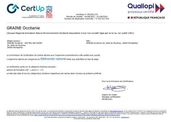 Certificat Qualiopi